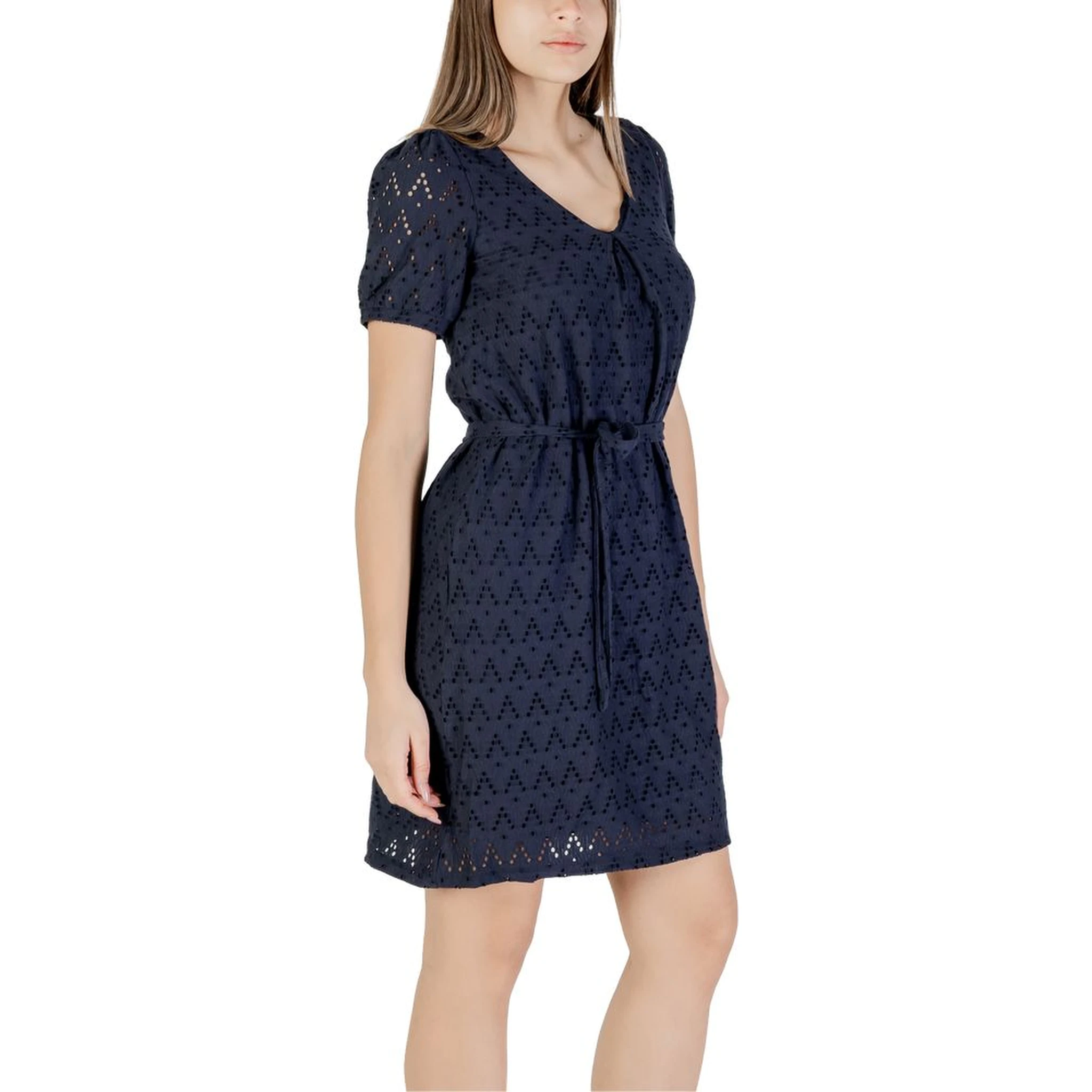 Blue Recycled Polyester Short Dress