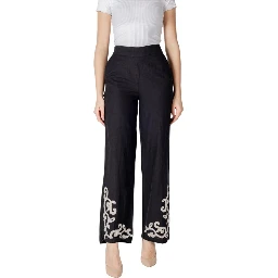 Black Viscose Flared Pants