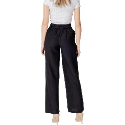 Black Viscose Flared Pants