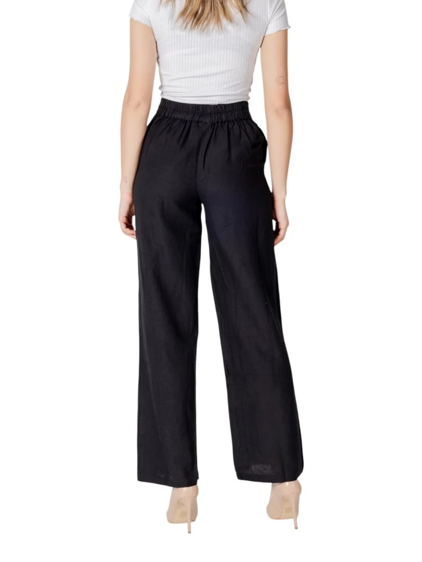 Black Viscose Flared Pants