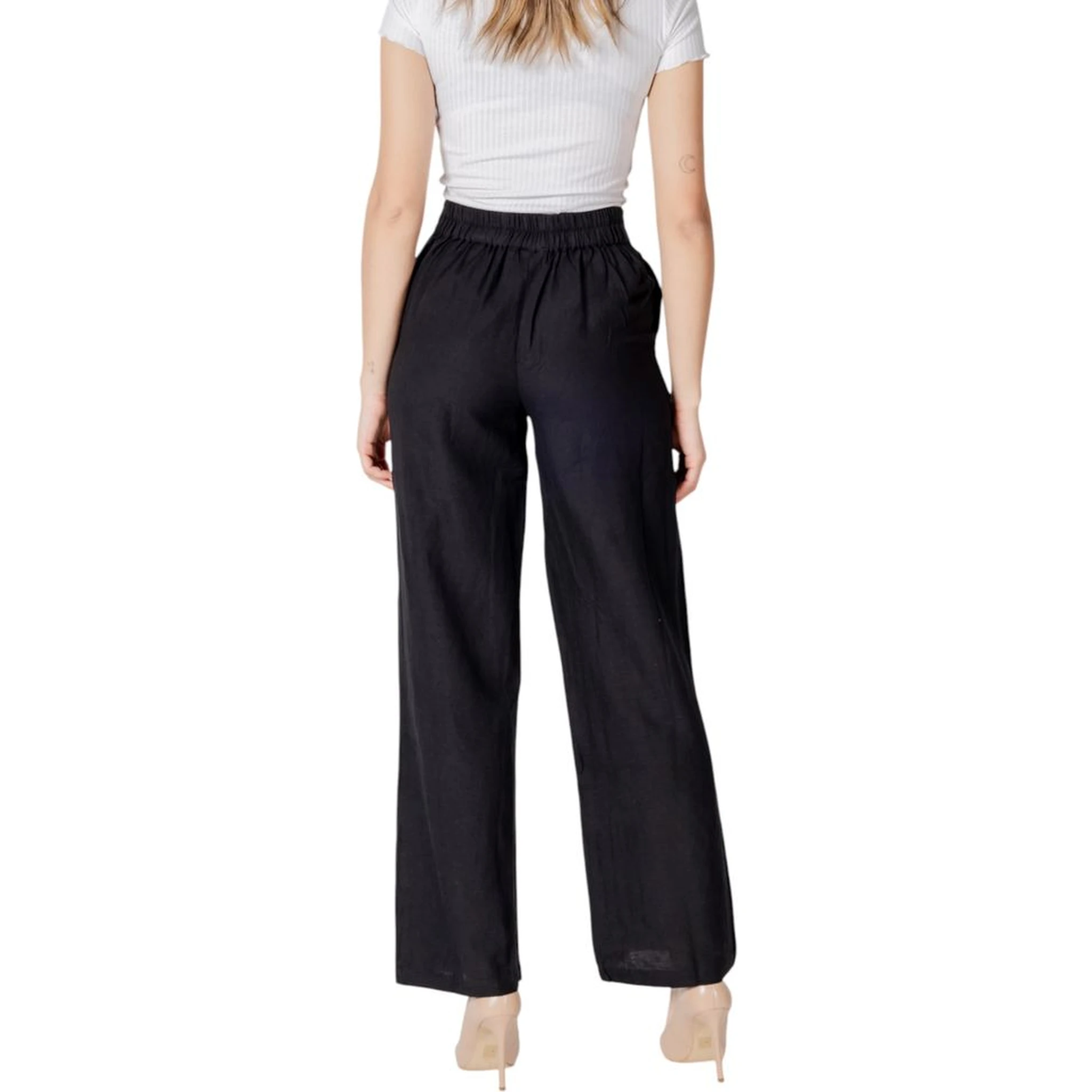 Black Viscose Flared Pants