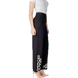 Black Viscose Flared Pants