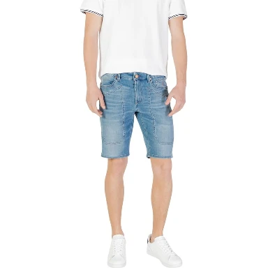 Light Blue Cotton Bermuda Shorts