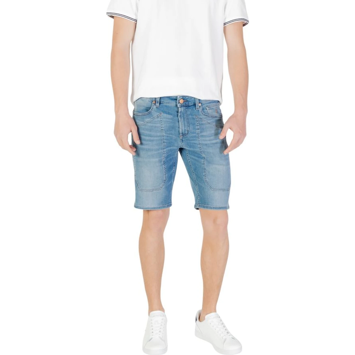 Light Blue Cotton Bermuda Shorts