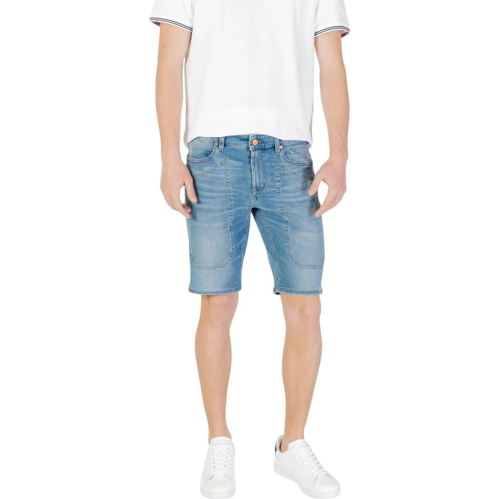 Light Blue Cotton Bermuda Shorts