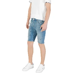 Light Blue Cotton Bermuda Shorts