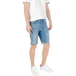 Light Blue Cotton Bermuda Shorts