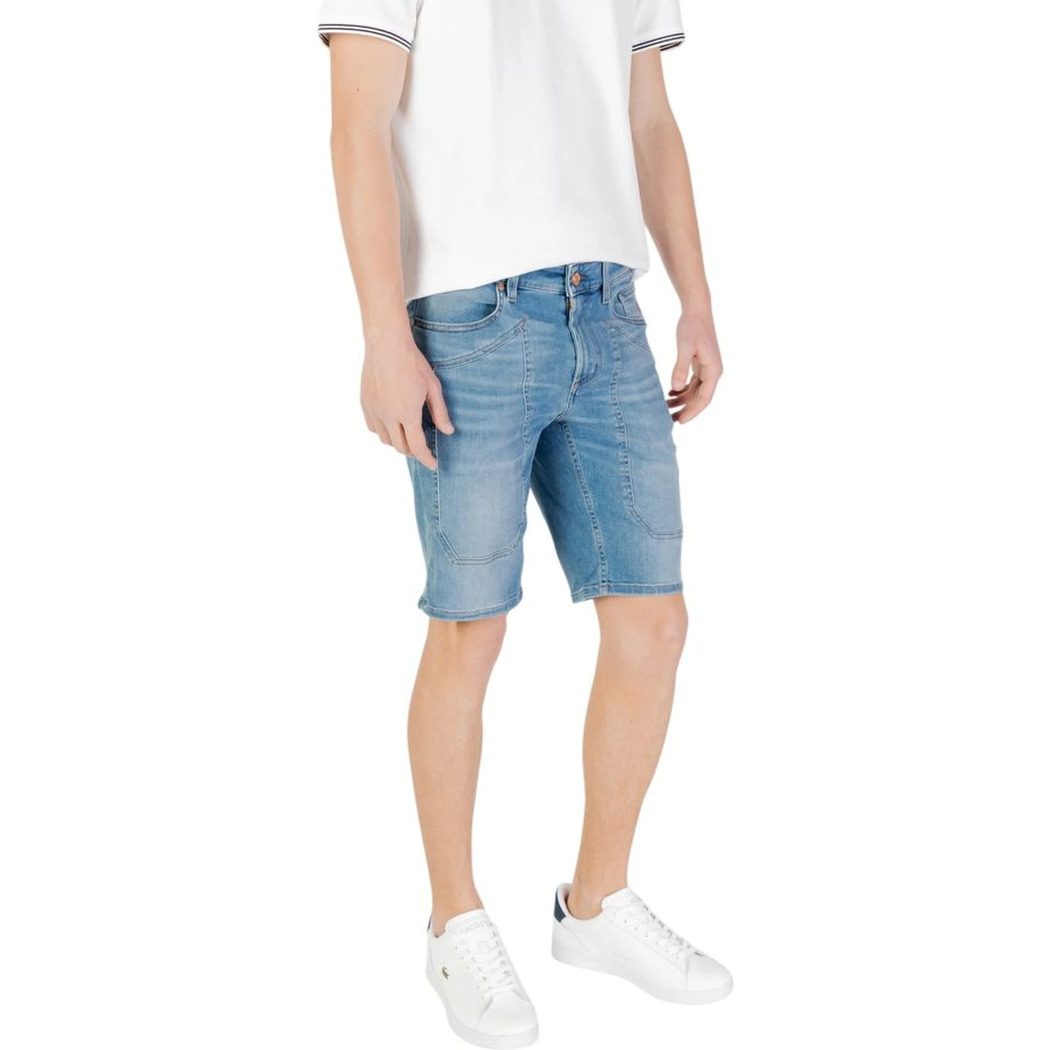 Light Blue Cotton Bermuda Shorts