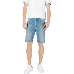 Light Blue Cotton Bermuda Shorts