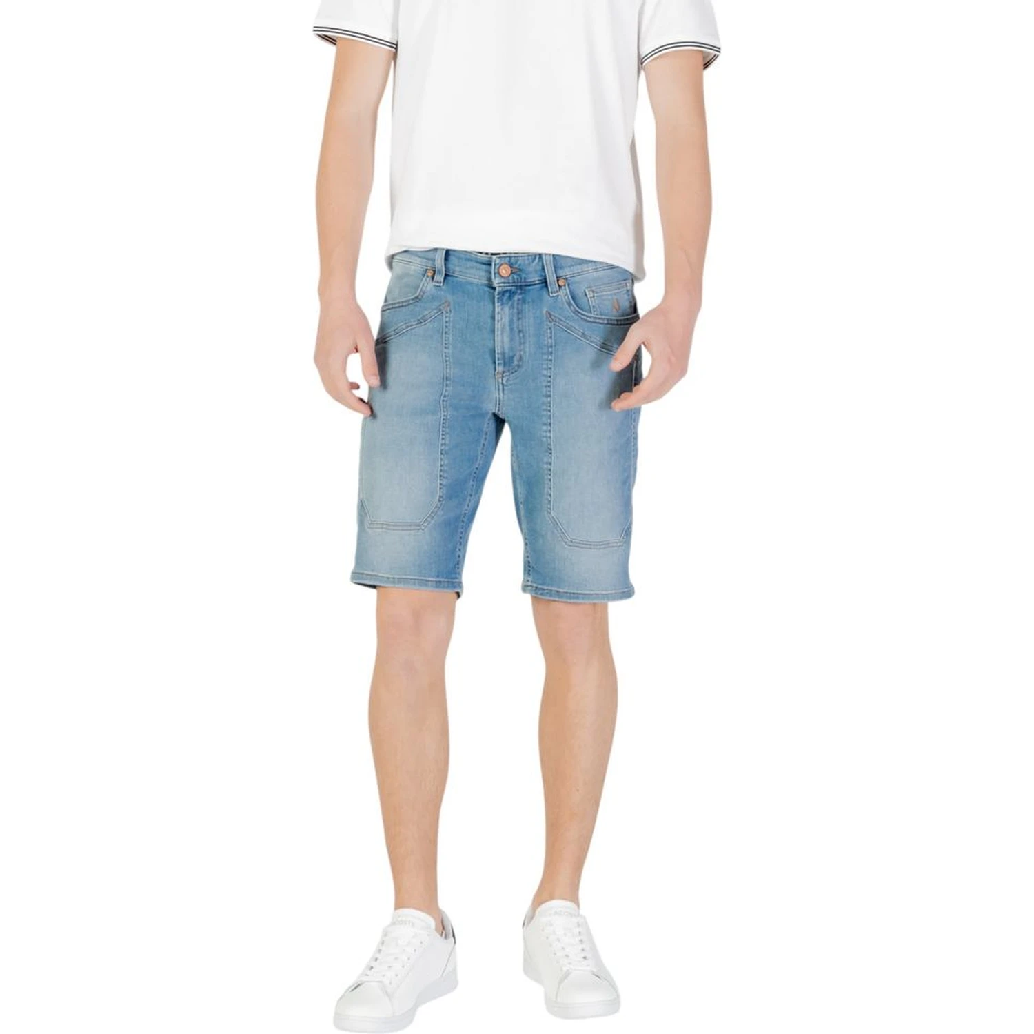 Light Blue Cotton Bermuda Shorts