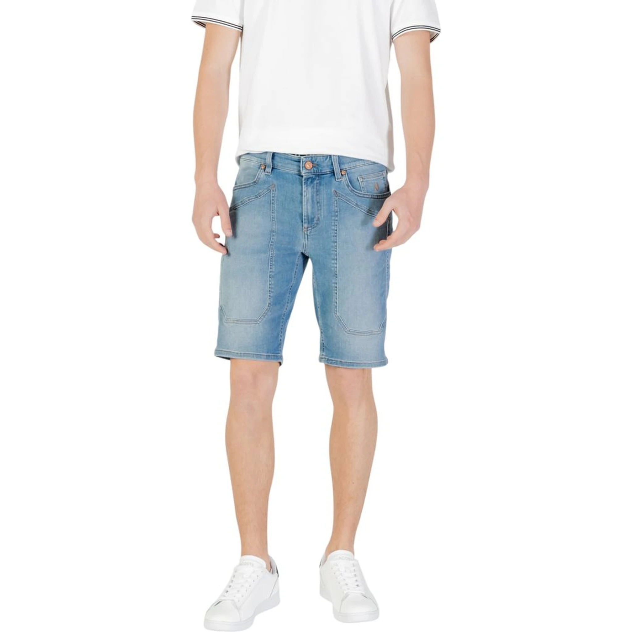Light Blue Cotton Bermuda Shorts