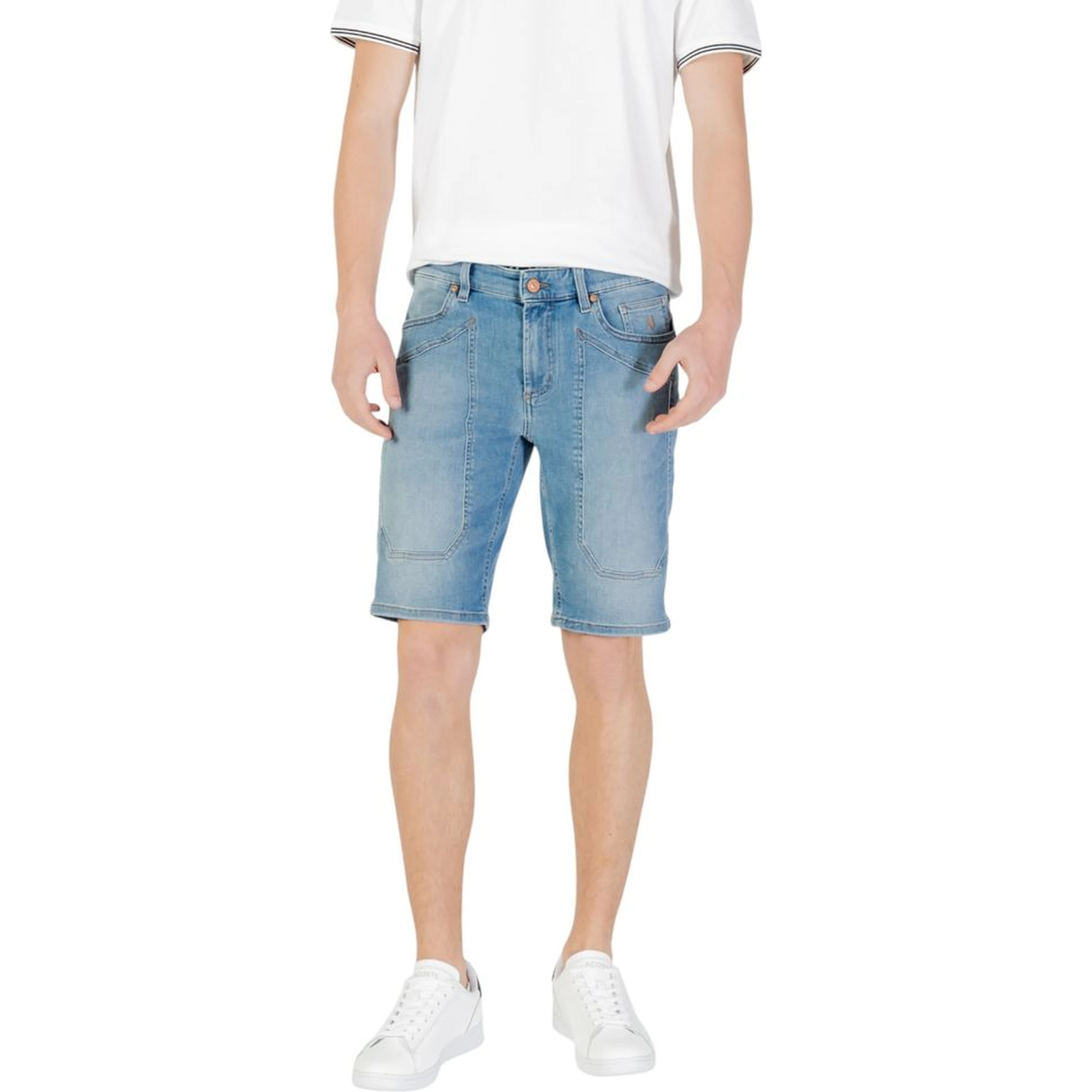 Light Blue Cotton Bermuda Shorts