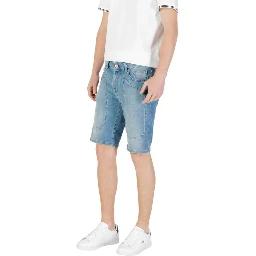 Light Blue Cotton Bermuda Shorts