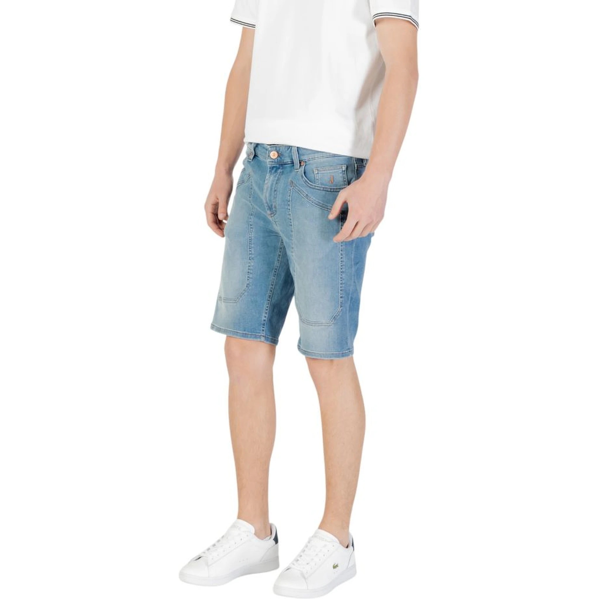 Light Blue Cotton Bermuda Shorts