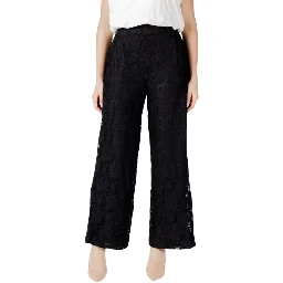 Black Cotton Casual Pants