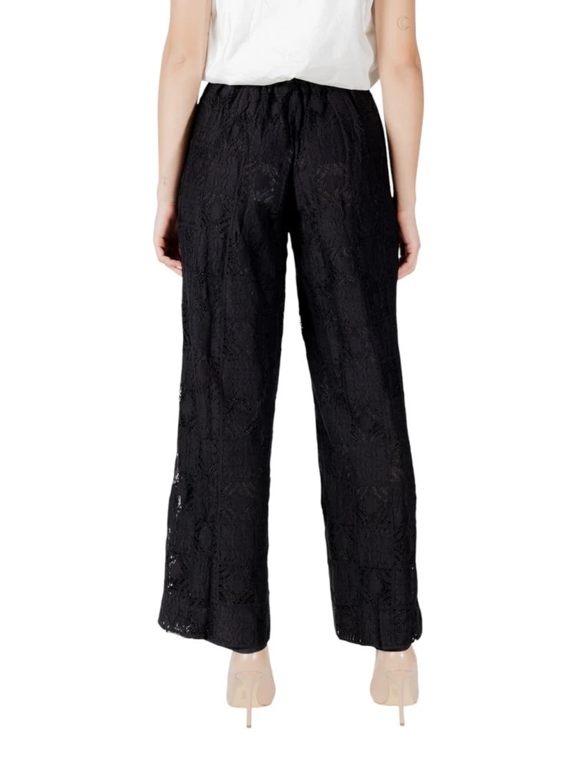 Black Cotton Casual Pants