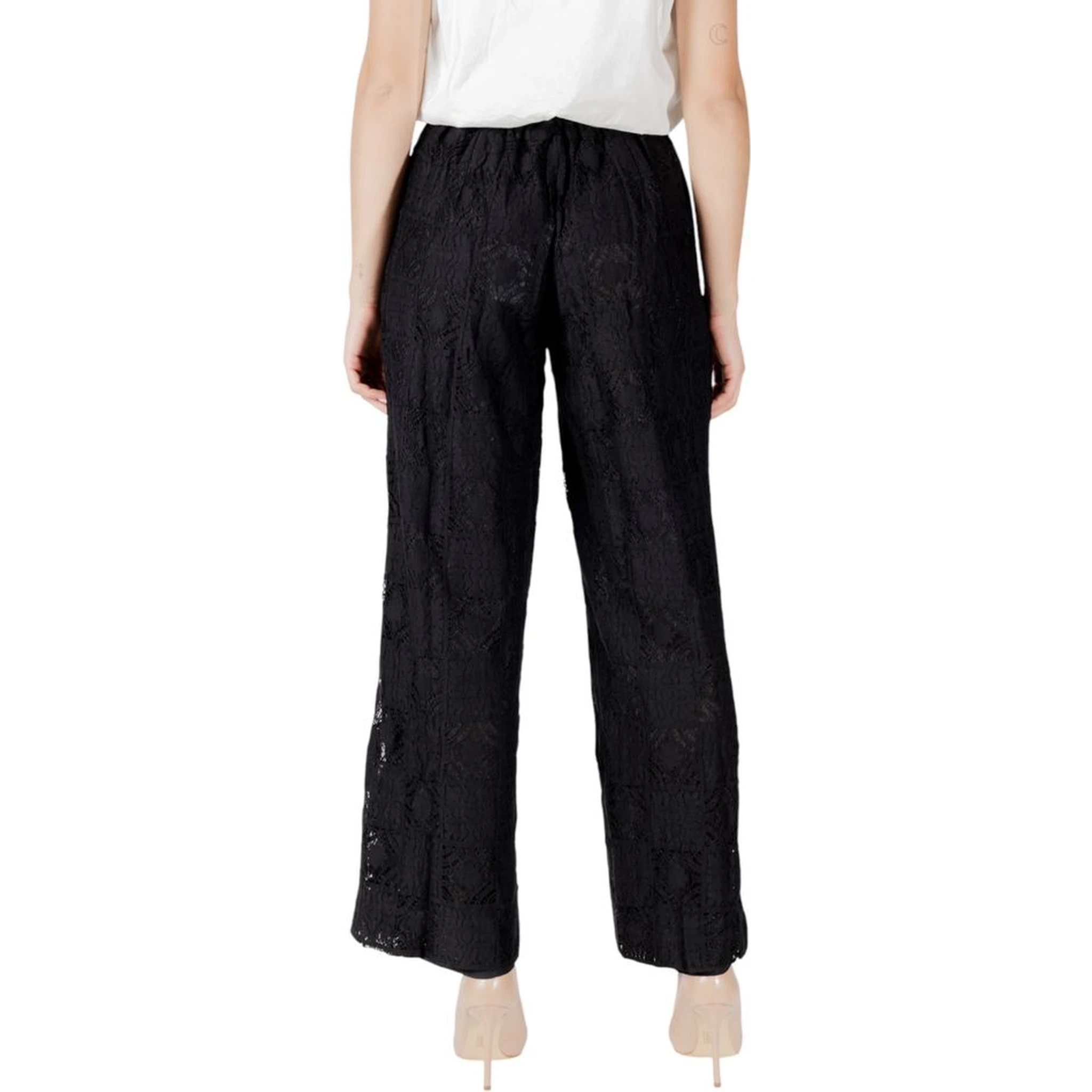 Black Cotton Casual Pants