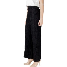 Black Cotton Casual Pants