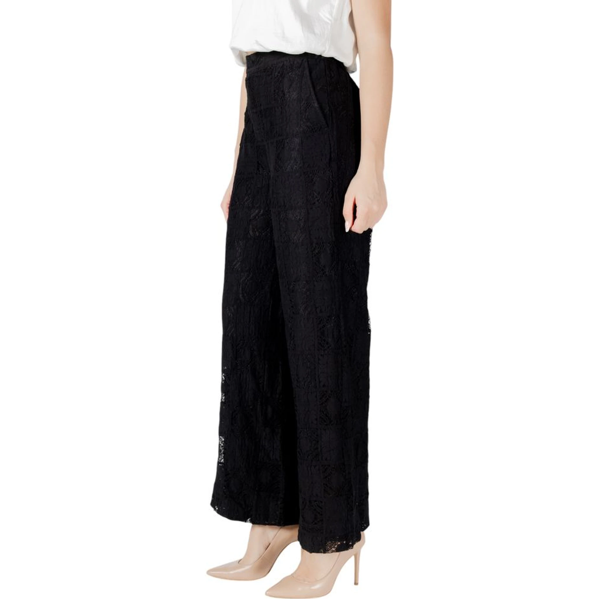 Black Cotton Casual Pants