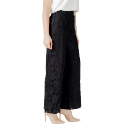 Black Cotton Casual Pants