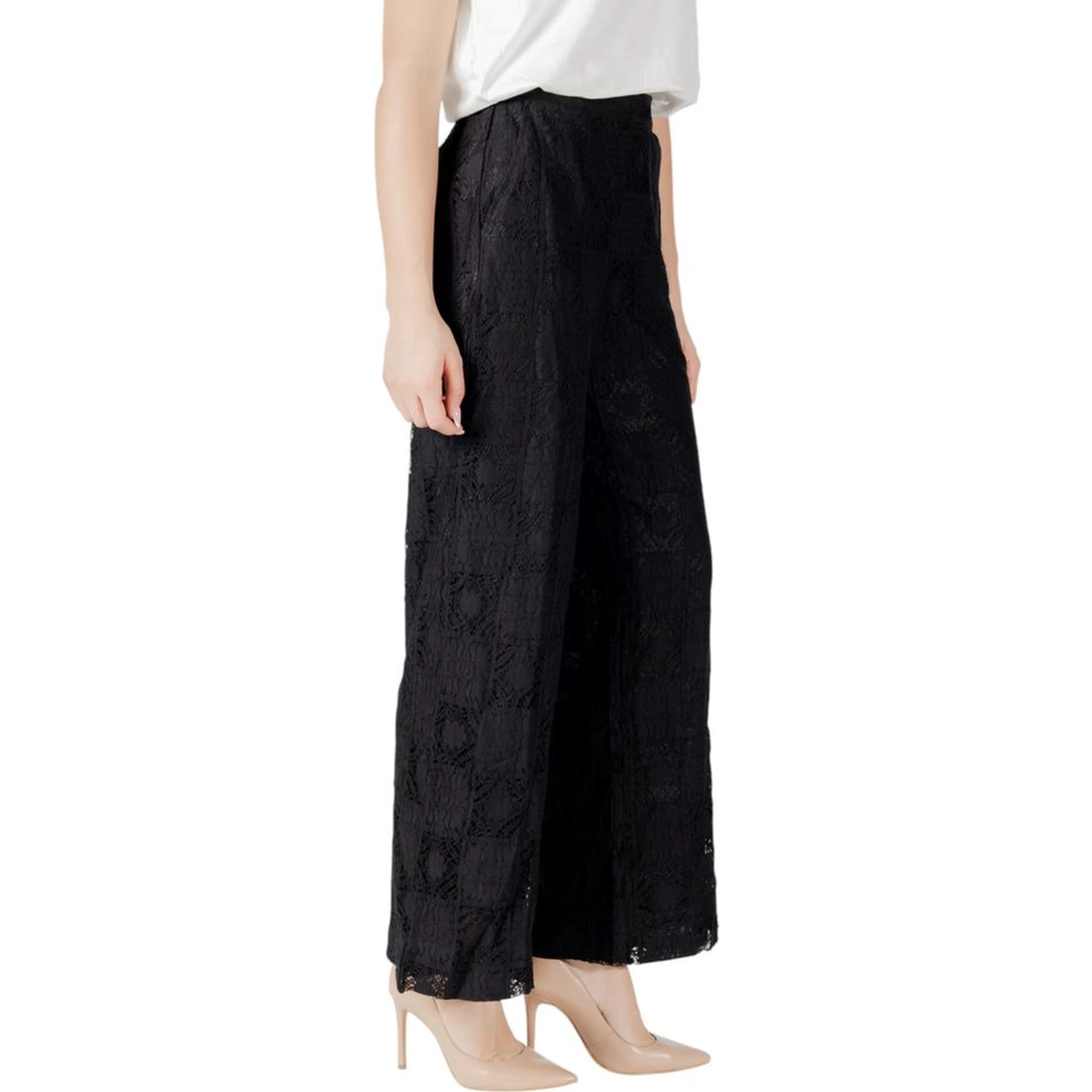 Black Cotton Casual Pants