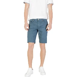 Blue Cotton Bermuda Shorts