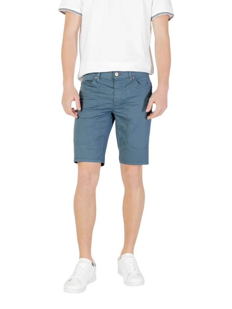 Blue Cotton Bermuda Shorts