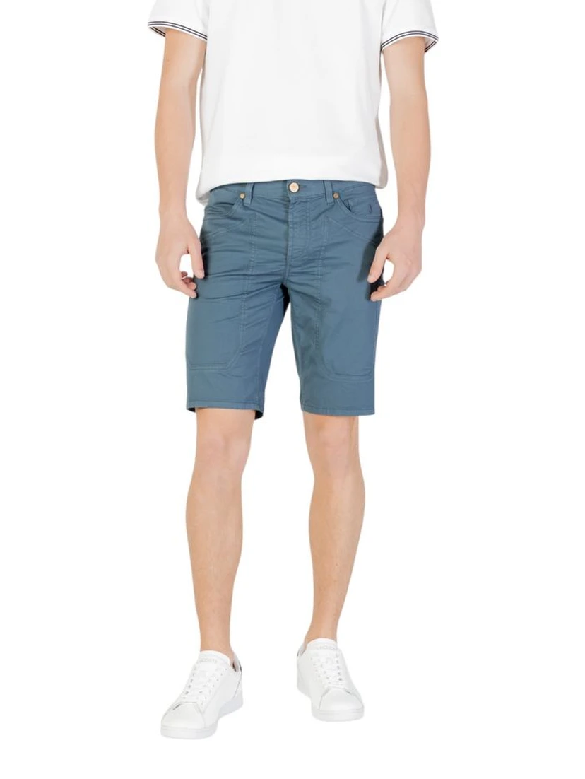 Blue Cotton Bermuda Shorts