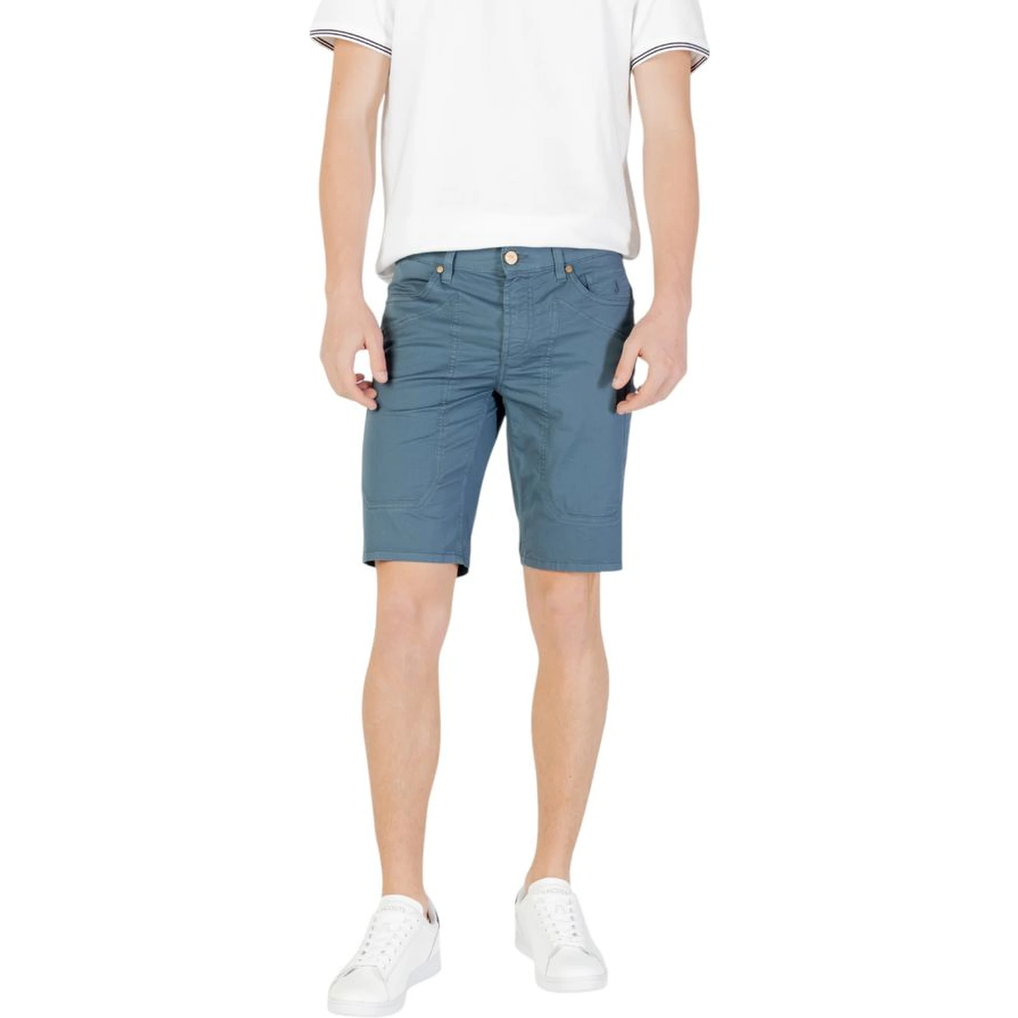 Blue Cotton Bermuda Shorts