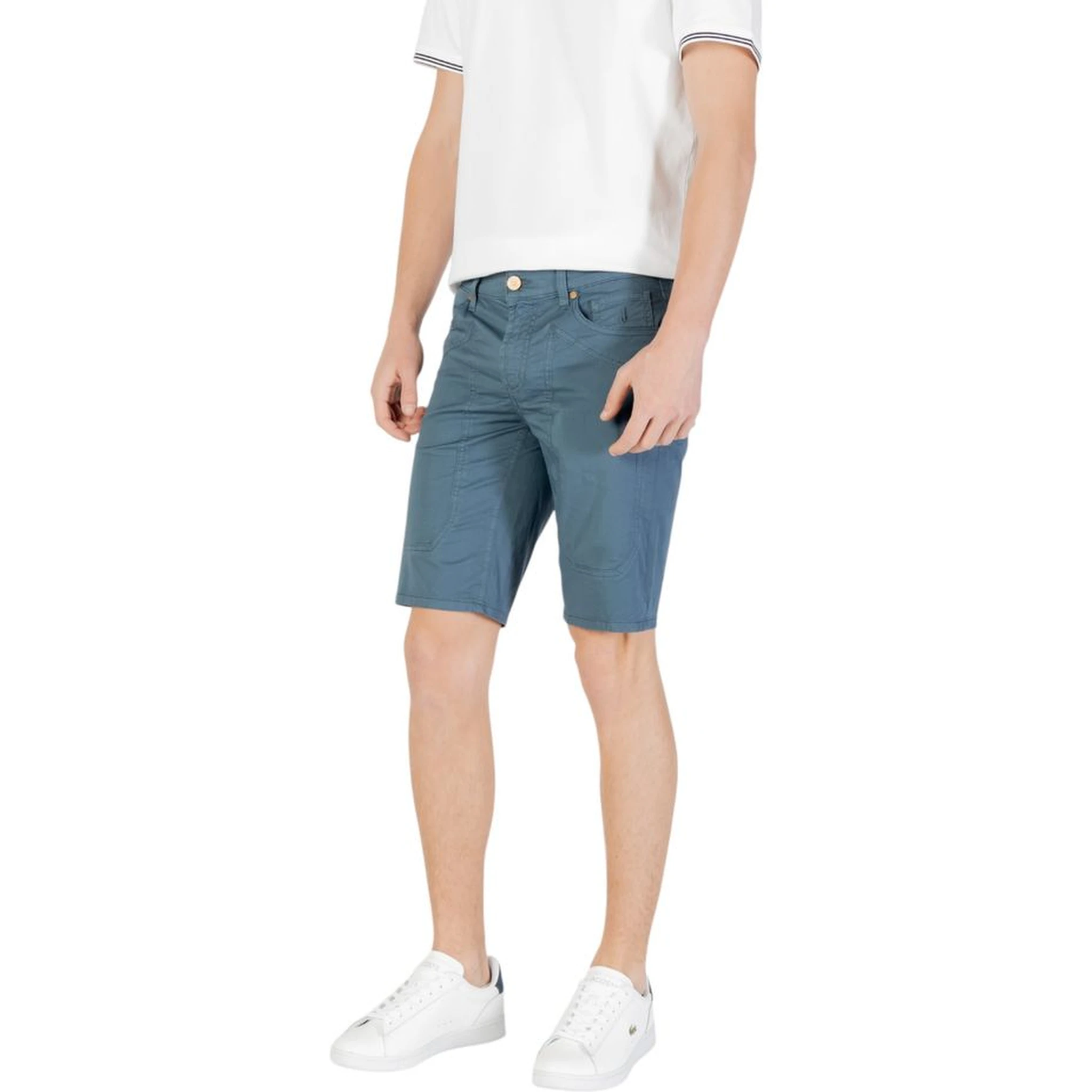 Blue Cotton Bermuda Shorts