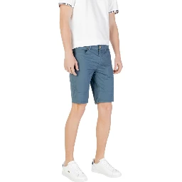 Blue Cotton Bermuda Shorts