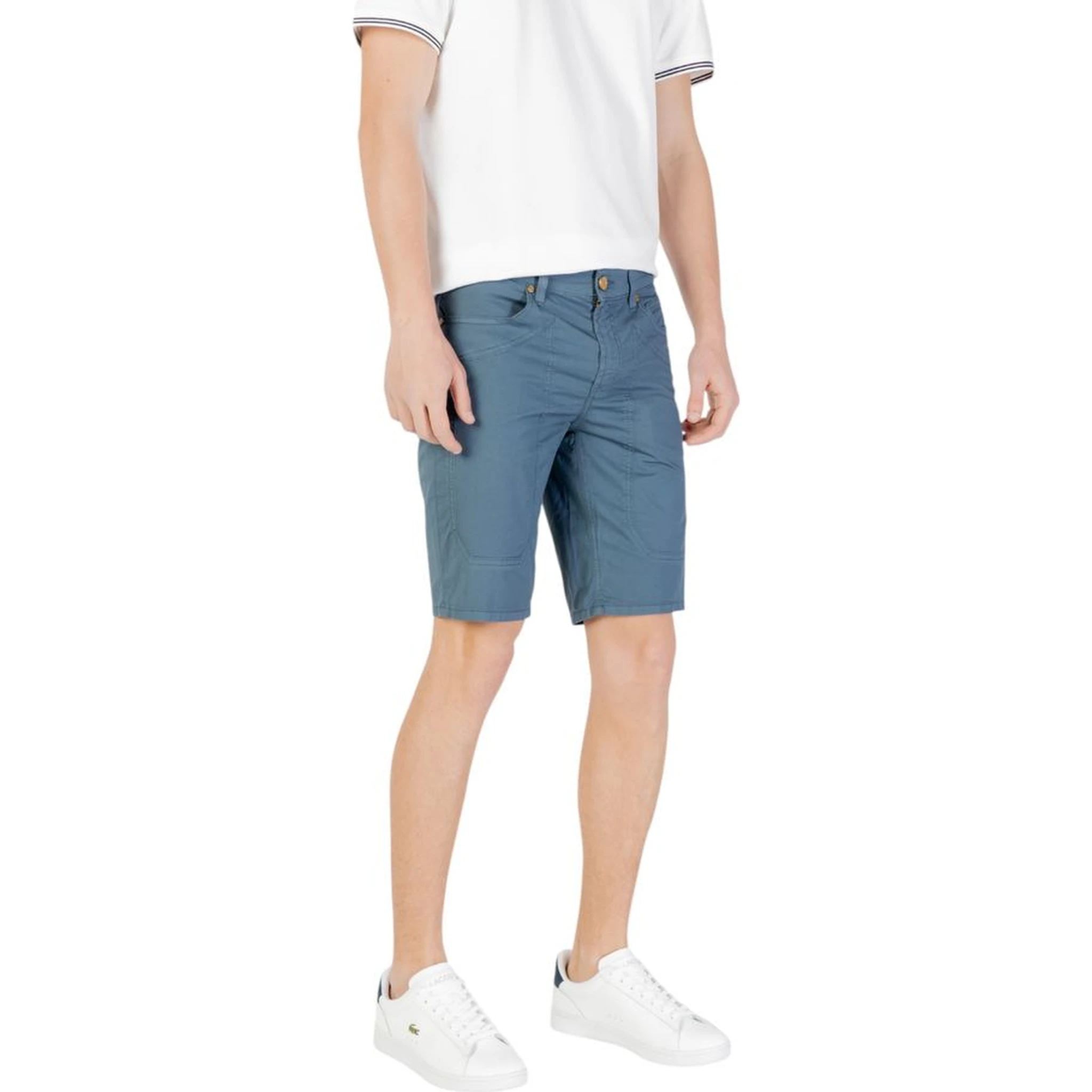 Blue Cotton Bermuda Shorts