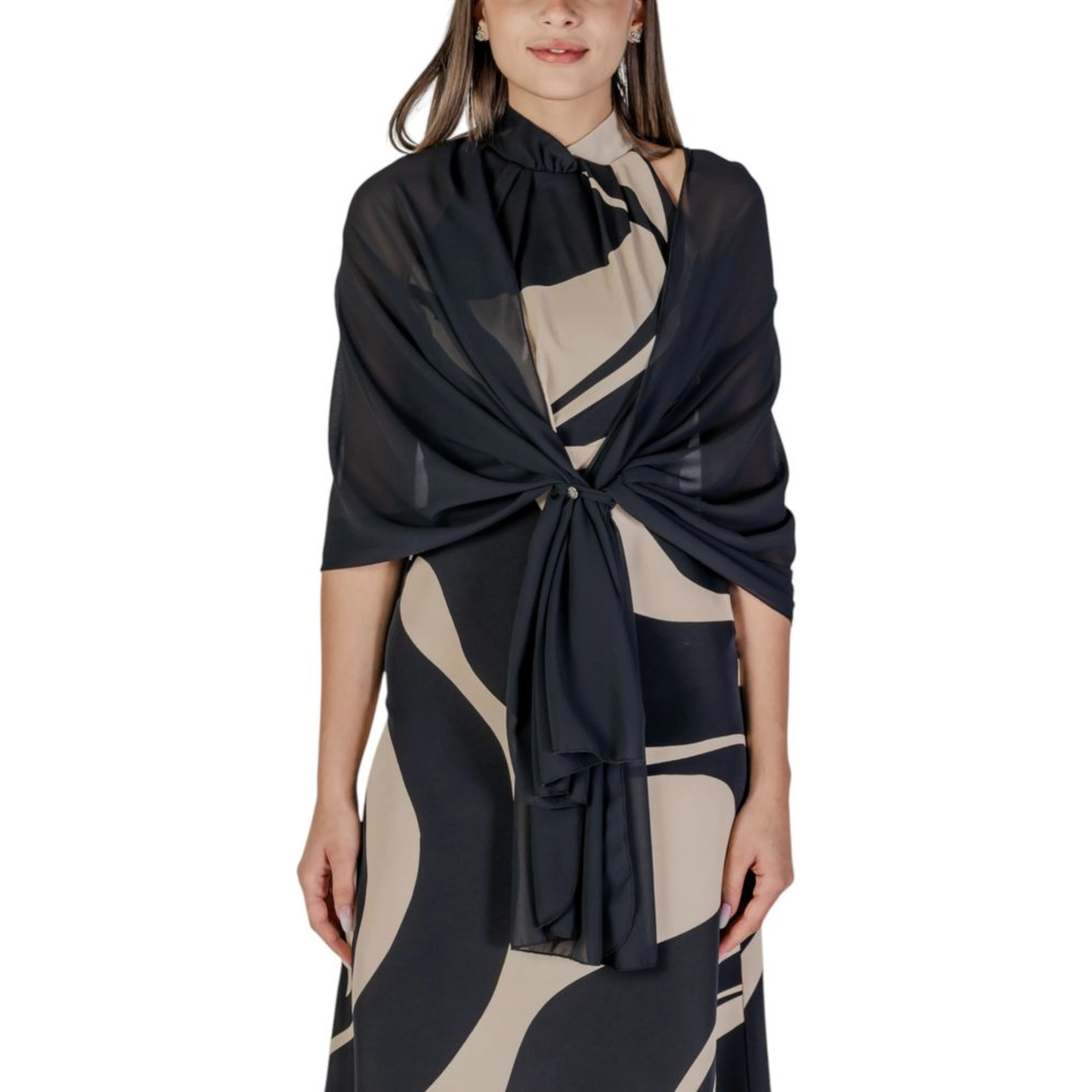 Black Polyester Scarf