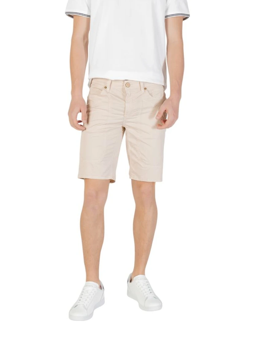 Beige Cotton Bermuda Shorts