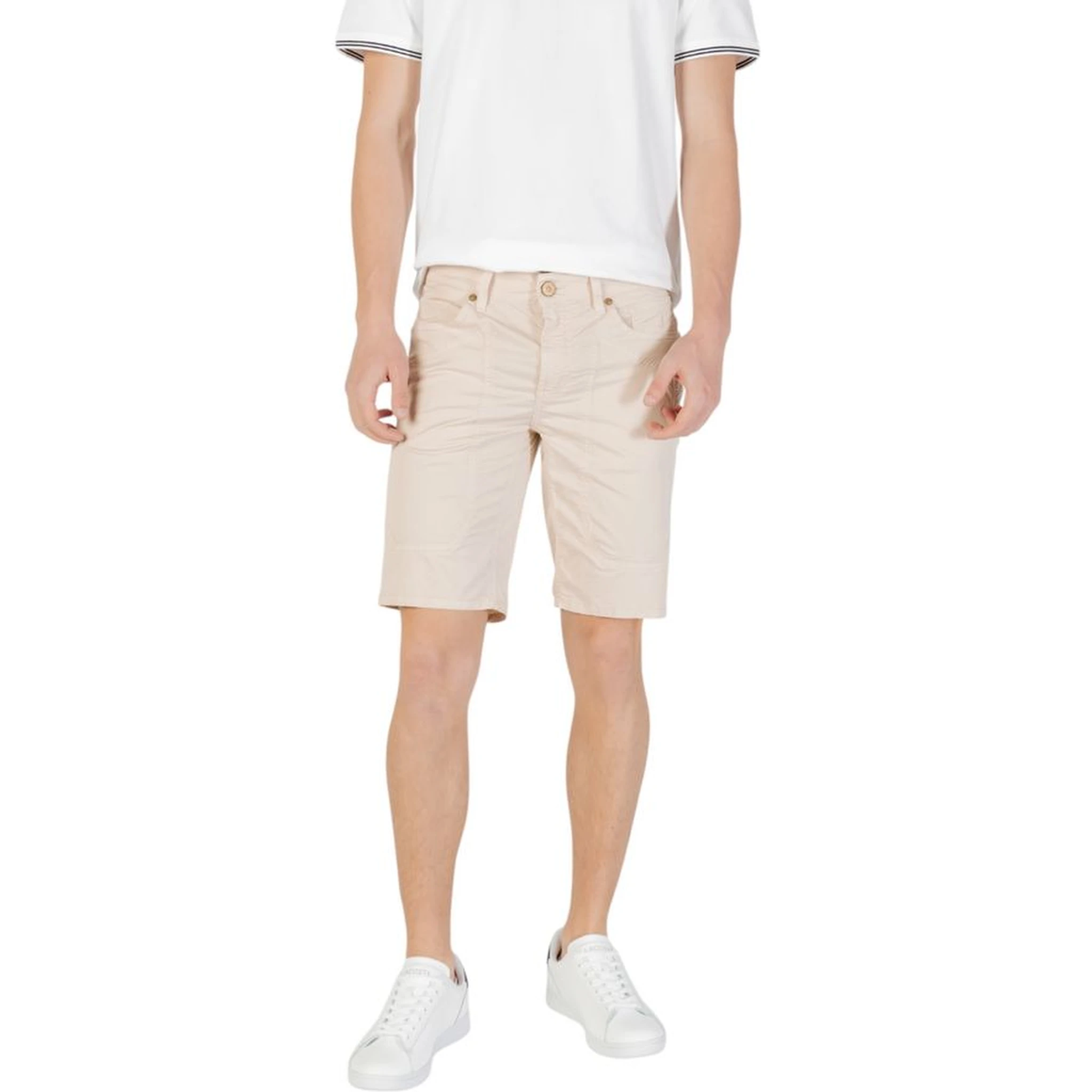 Beige Cotton Bermuda Shorts