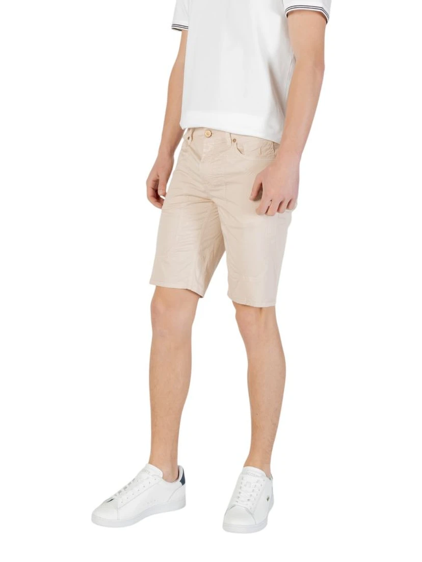 Beige Cotton Bermuda Shorts