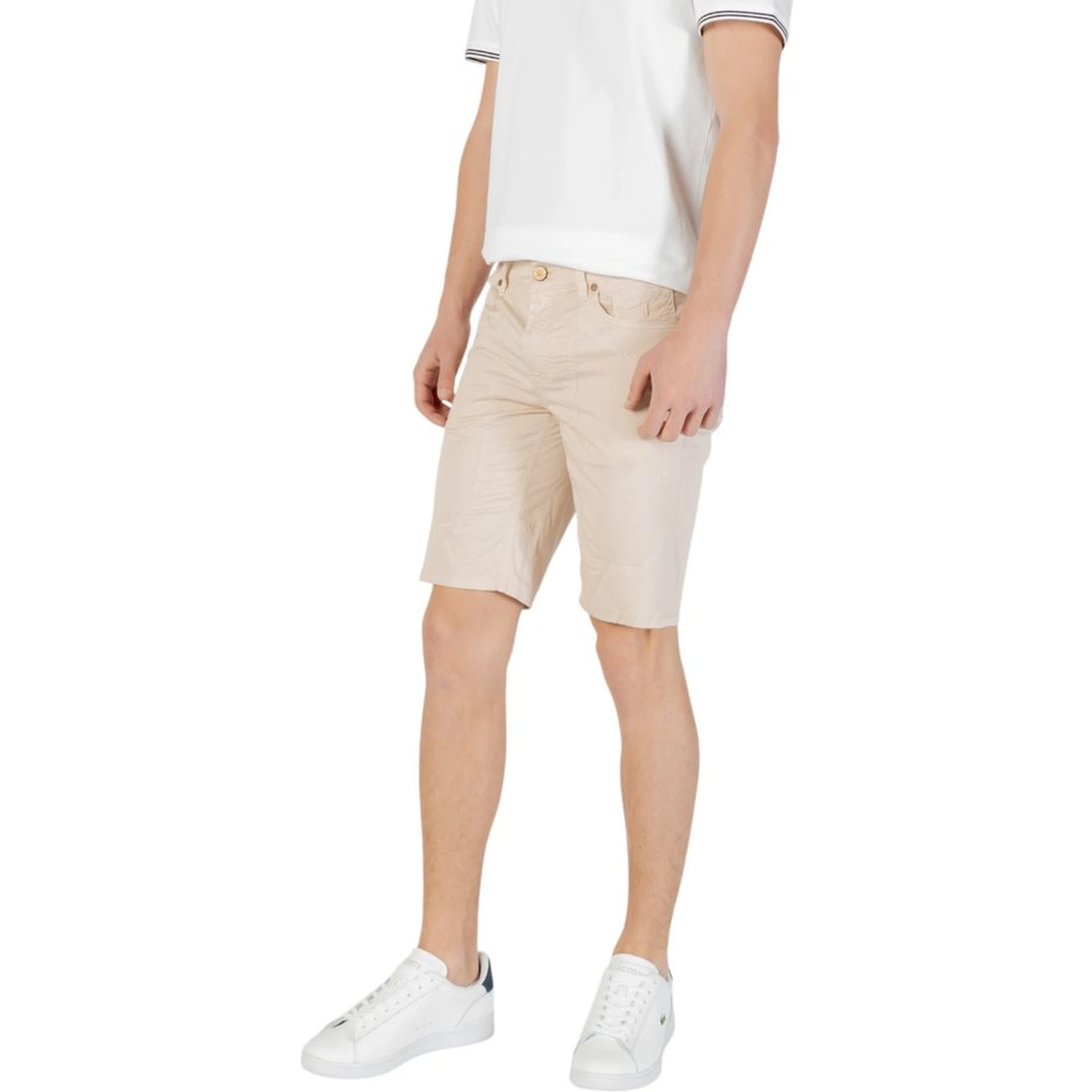 Beige Cotton Bermuda Shorts