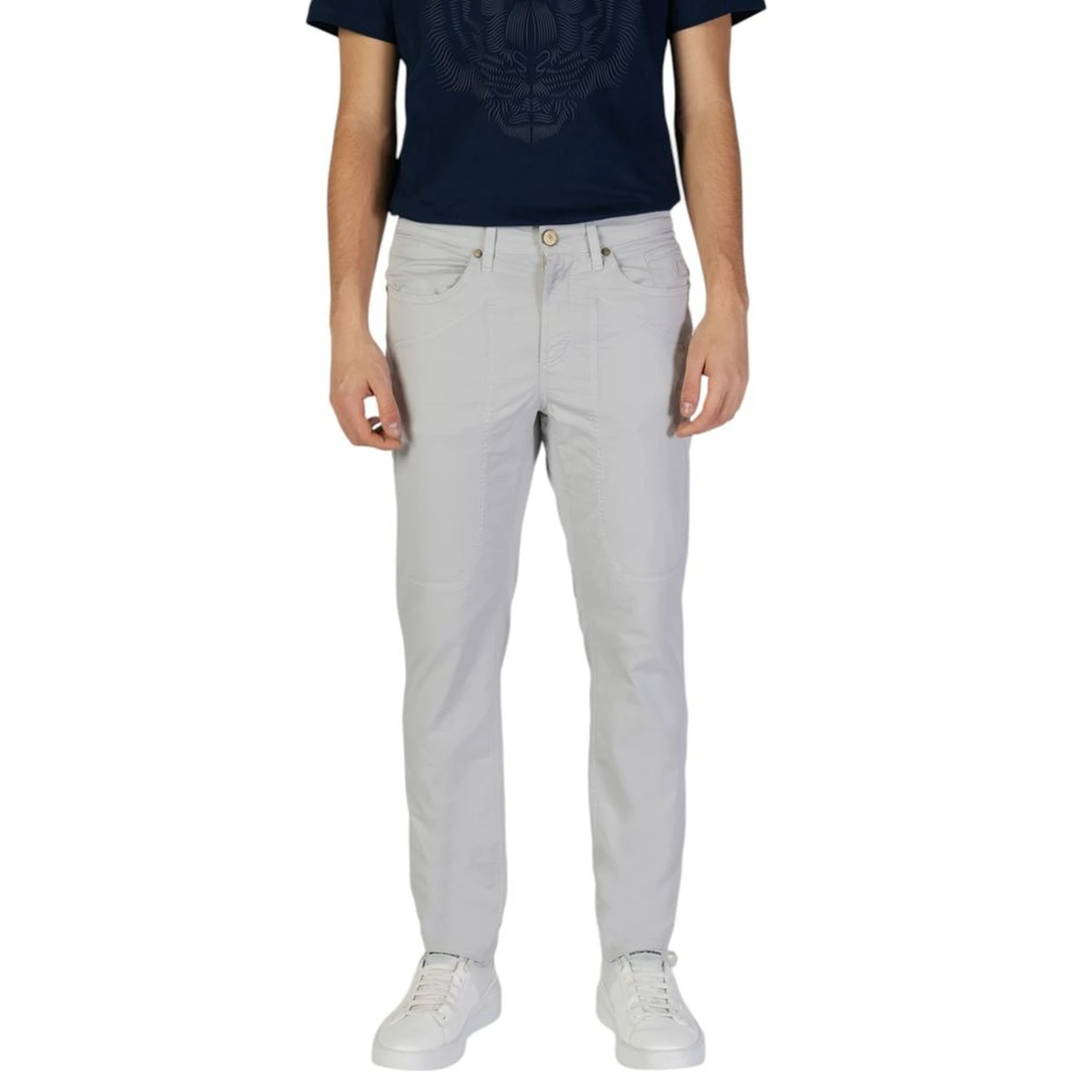 Gray Cotton Skinny Pants