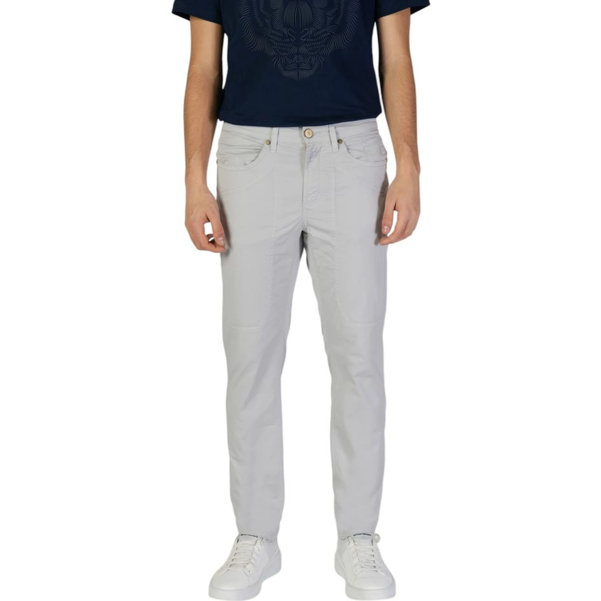Gray Cotton Skinny Pants