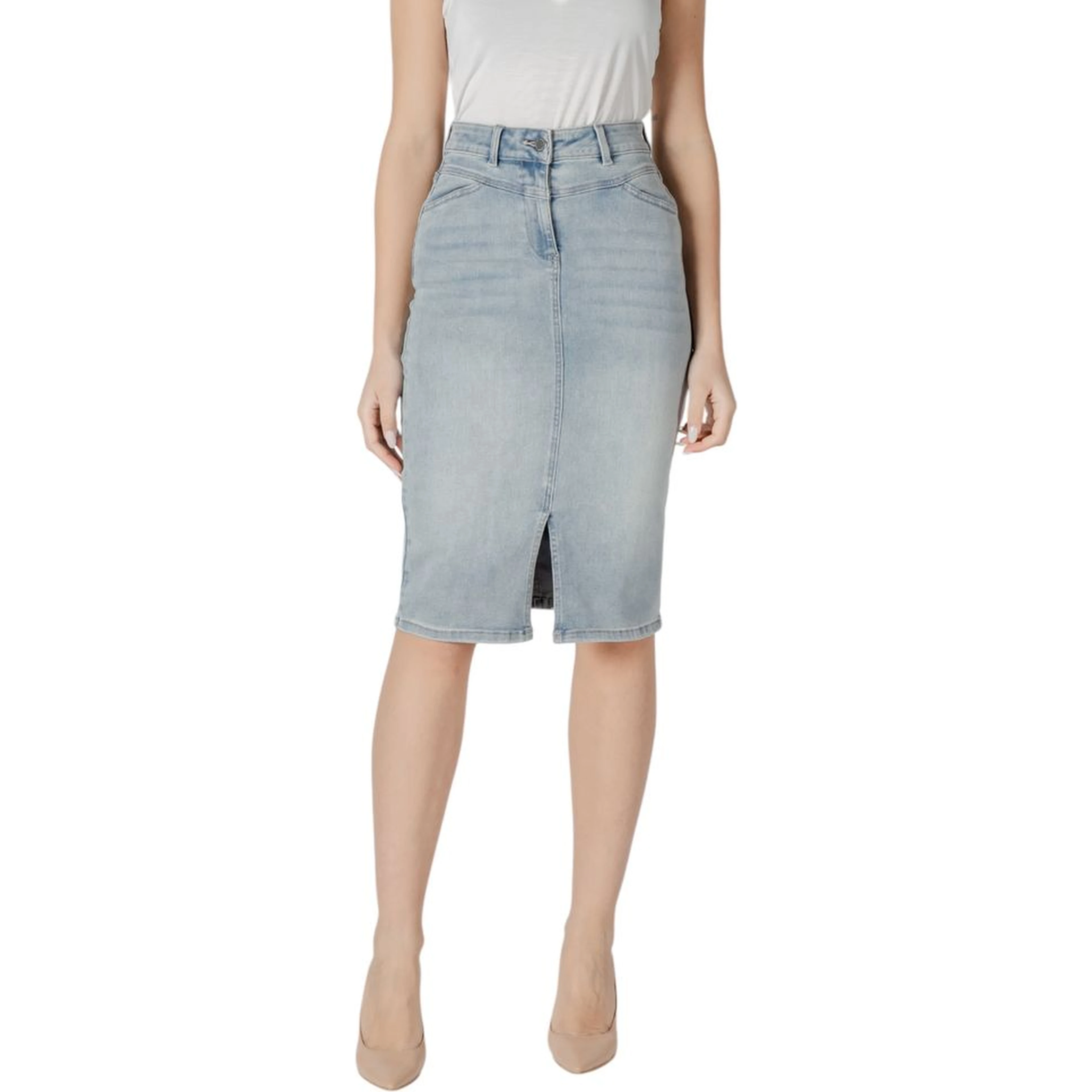 Blue Cotton Long Skirt