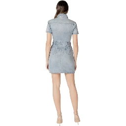 Blue Cotton Midi Dress