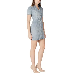Blue Cotton Midi Dress