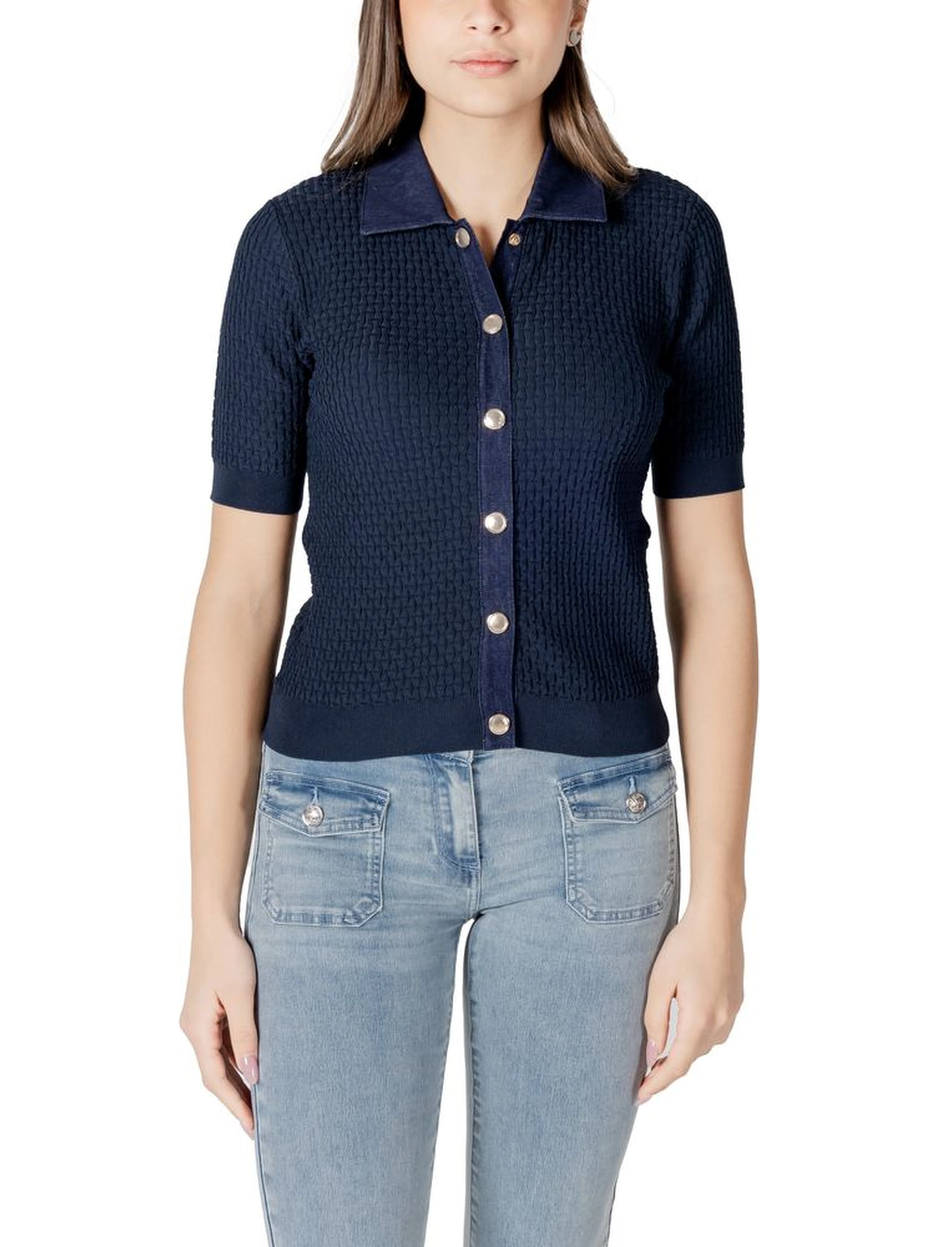 Blue Polyester Shortsleeve Shirt
