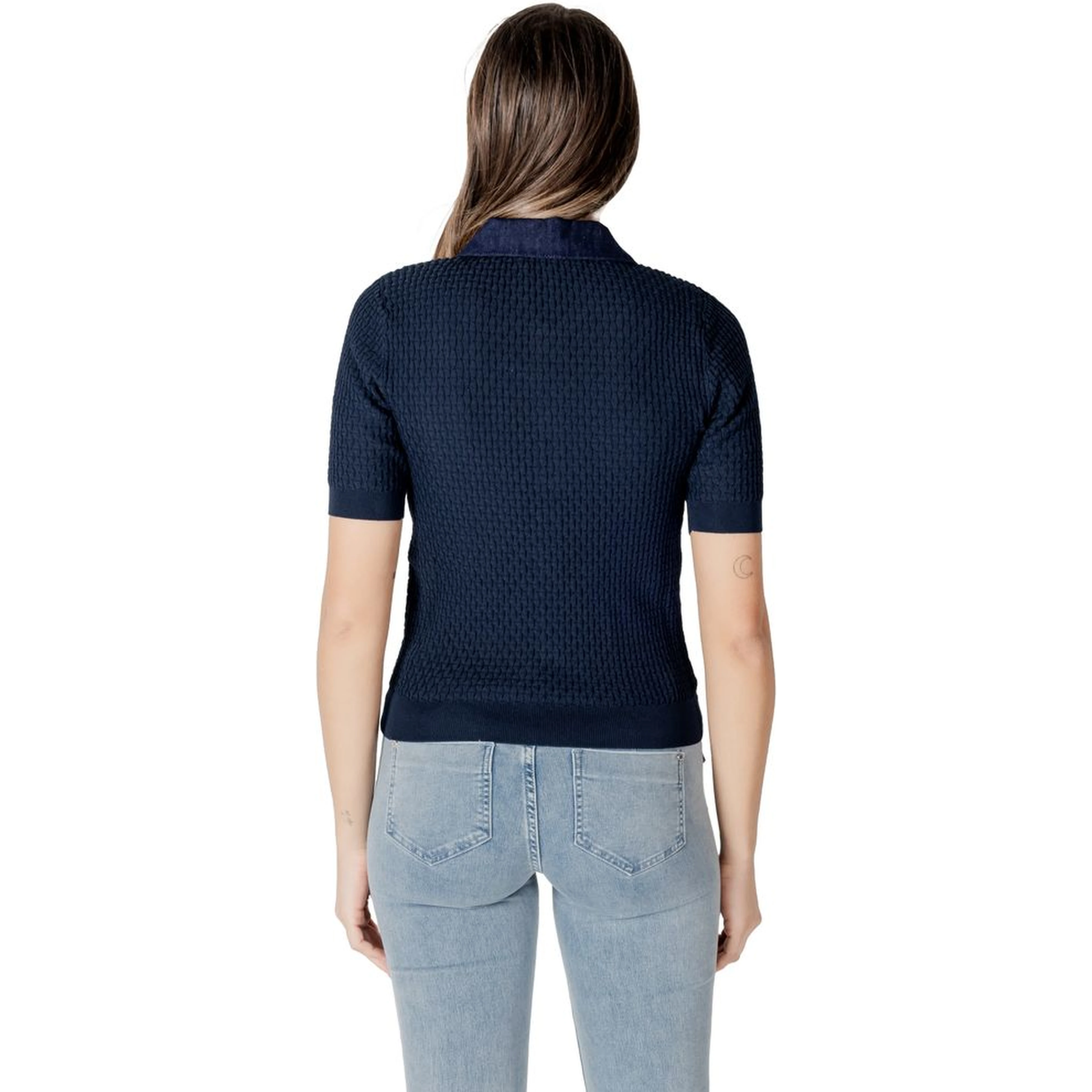 Blue Polyester Shortsleeve Shirt