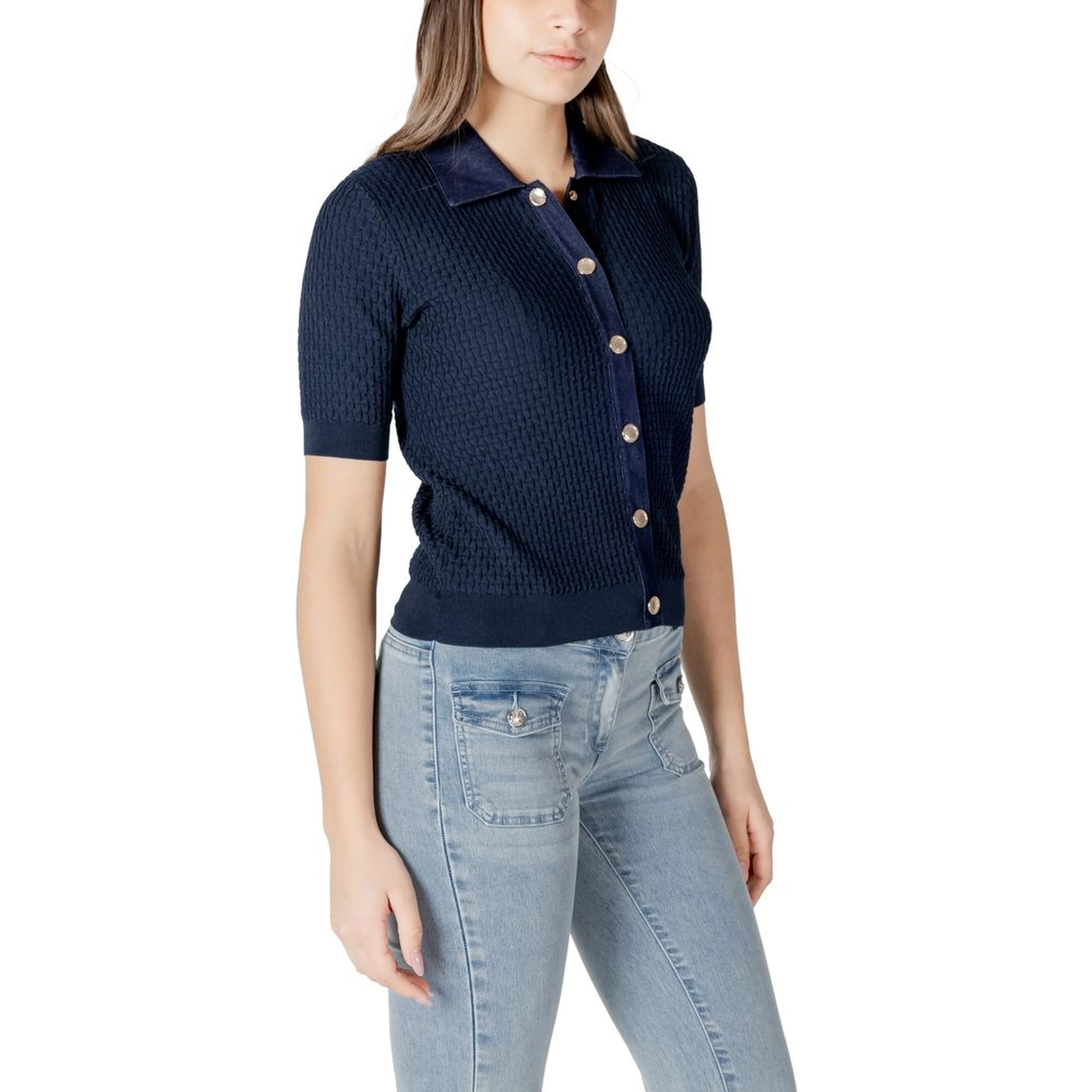 Blue Polyester Shortsleeve Shirt