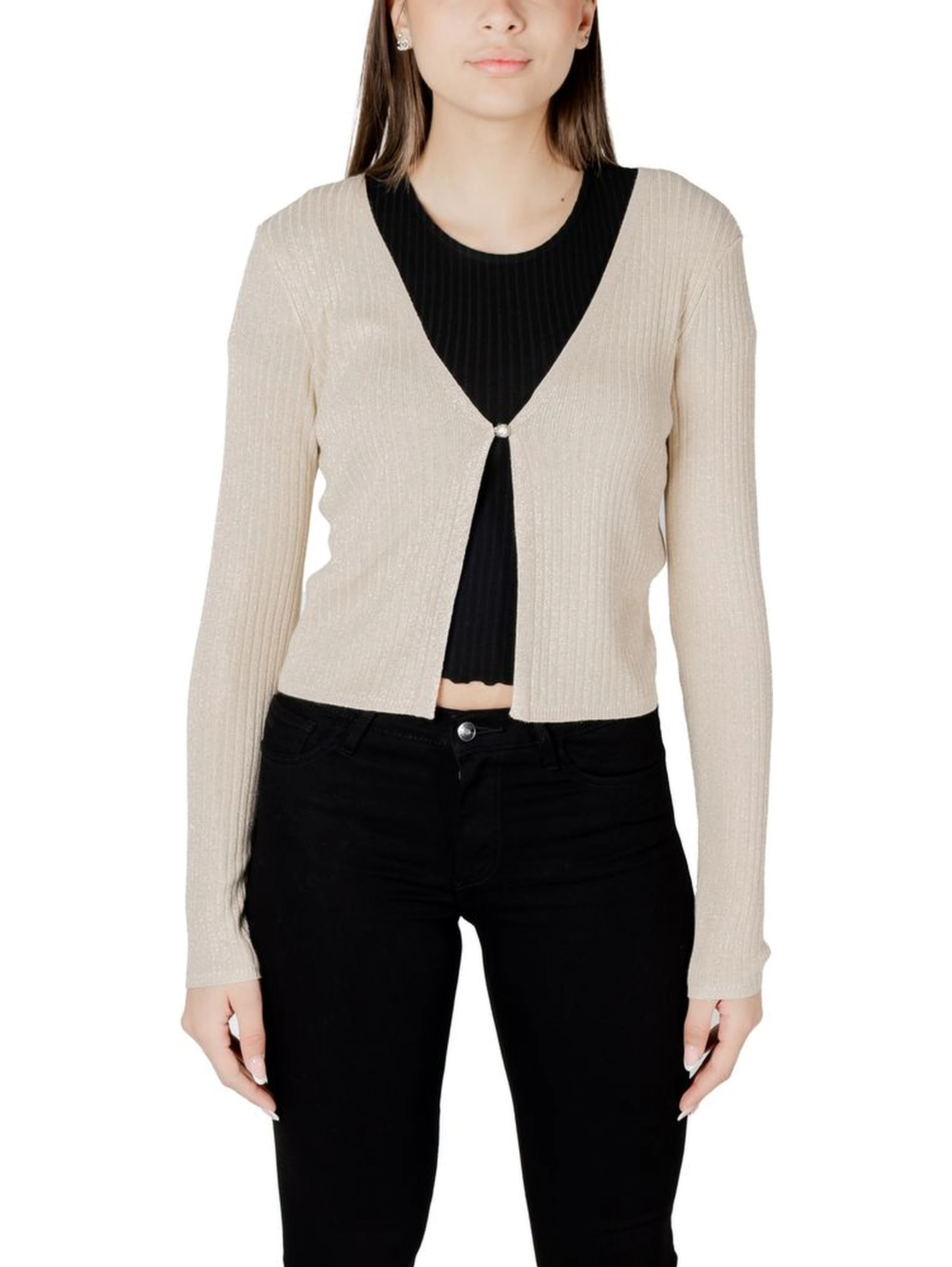Gold Viscose Sleveless Jacket