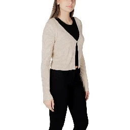 Gold Viscose Sleveless Jacket