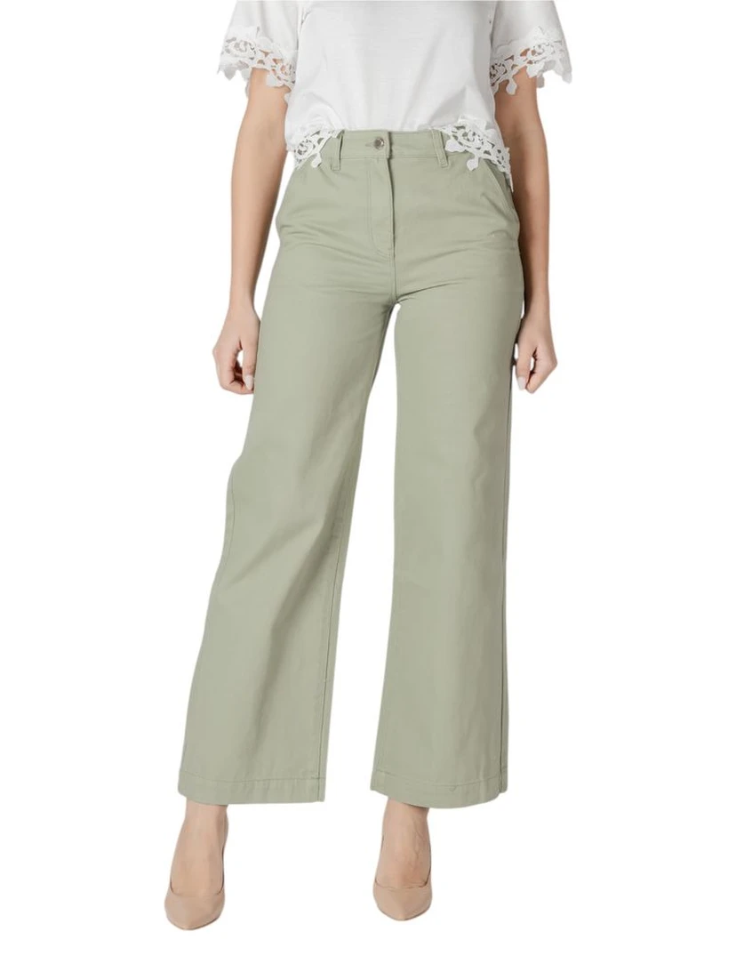 Green Cotton Relaxed Fit Jeans