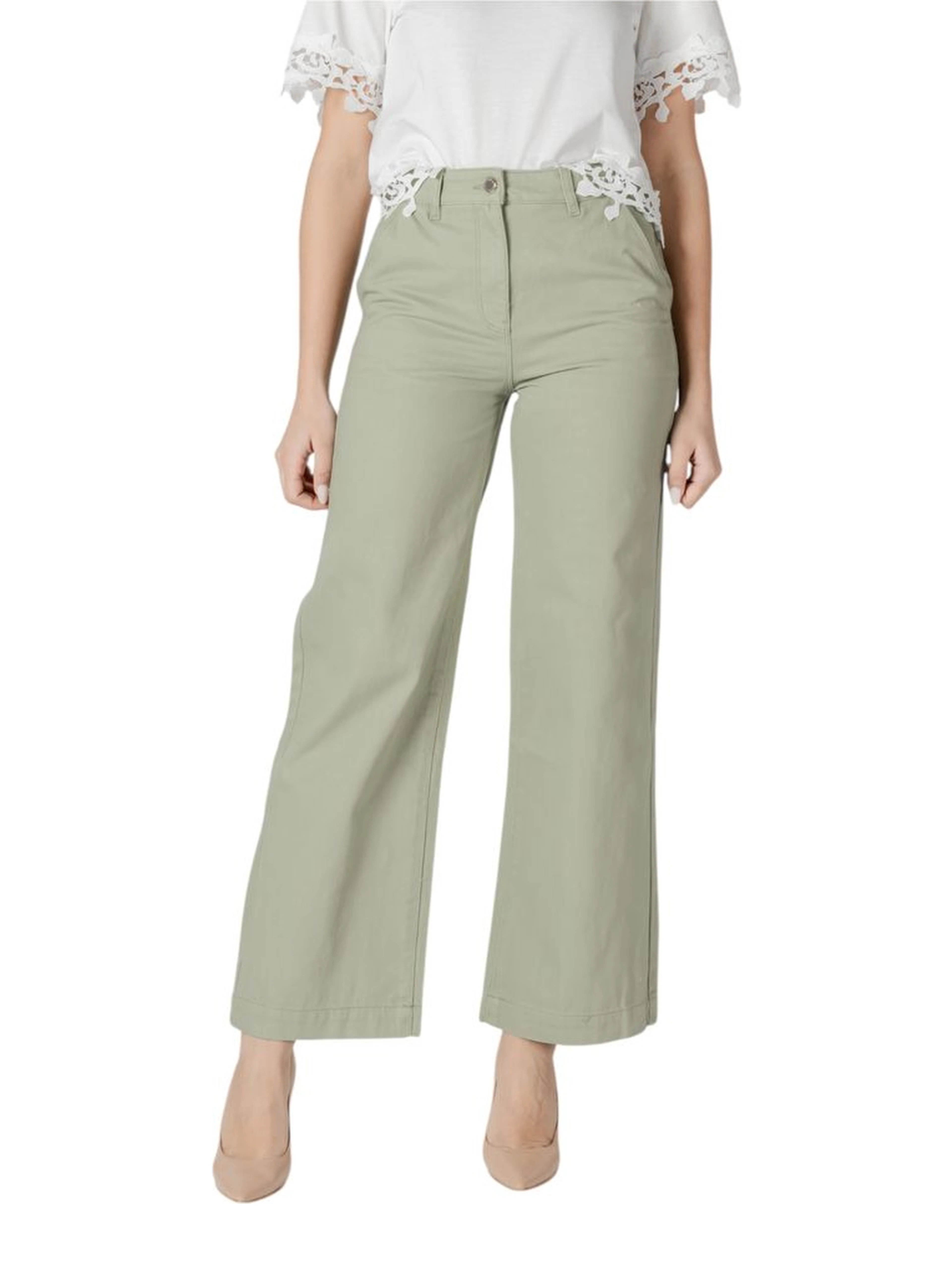 Green Cotton Relaxed Fit Jeans