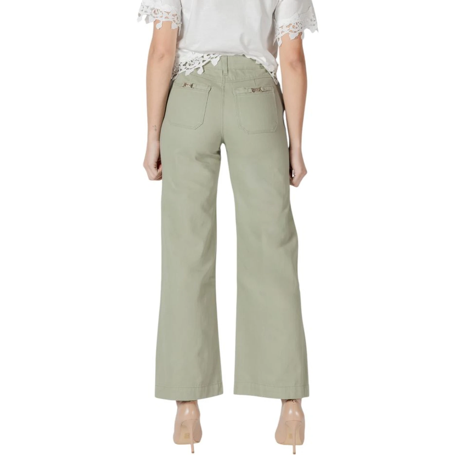 Green Cotton Relaxed Fit Jeans
